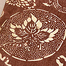 ベンガラ型染めの名古屋帯　質感・風合