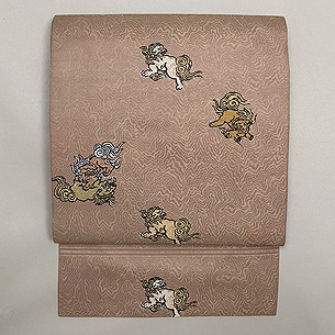 唐獅子の織り名古屋帯