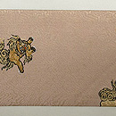 唐獅子の織り名古屋帯　前柄