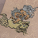 唐獅子の織り名古屋帯　質感・風合