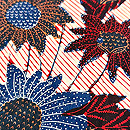 花鳥文様のバティック名古屋帯 質感・風合