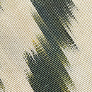 ウズベキスタン アドラスグリーン斜線文の名古屋帯 質感・風合