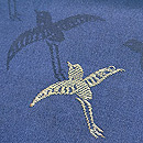 濃紺地千鳥の織り名古屋帯 質感・風合