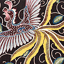 縮緬地鳳凰に唐草文の開き名古屋帯 質感・風合