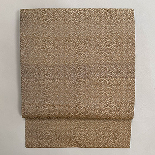 インドサリー白茶の紋織り名古屋帯