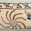 ウズベキスタン スザニ魚文の名古屋帯　前柄