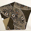 扇面に四季花文様縮緬の名古屋帯 帯裏