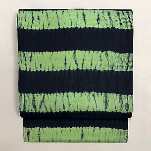 横縞絞り文様の名古屋帯