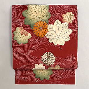 ヤツデに菊文の名古屋帯