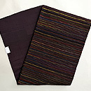 浦野理一 焦茶横棒縞の名古屋帯 帯裏