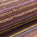 浦野理一 焦茶横棒縞の名古屋帯 質感・風合