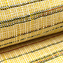 浦野理一 卵色横棒縞の名古屋帯 質感・風合