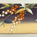 南天の刺繍ぼかしつづれ帯 前柄