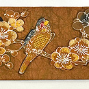 梅に雉子の刺繍染帯 質感・風合