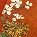 紅花染め江戸裂崩し刺繍帯 質感・風合