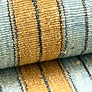 浅葱に金茶太縞の手紡ぎ木綿名古屋帯 質感・風合