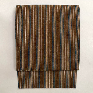 濃茶丹波木綿の名古屋帯