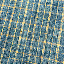 浅葱色小格子丹波木綿の名古屋帯　質感・風合