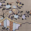 ベージュ雲取り文様羽織