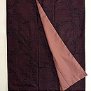 雪輪文あずき色の本場結城紬