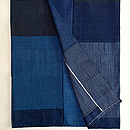 藍染め結城紬の継ぎ仮絵羽