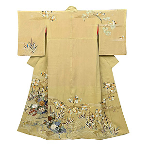 四季花鳥文様曙染めの色留袖
