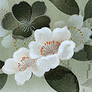 椿にイチリンソウ文の長羽織