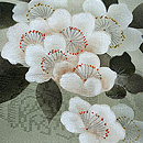 椿にイチリンソウ文の長羽織