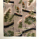 秋景色文様の小紋袷