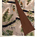 秋景色文様の小紋袷