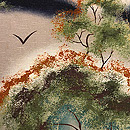 秋景色文様の小紋袷