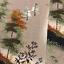 秋景色文様の小紋袷
