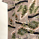 秋景色文様の小紋袷