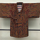 カシミール青に臙脂色の道中着