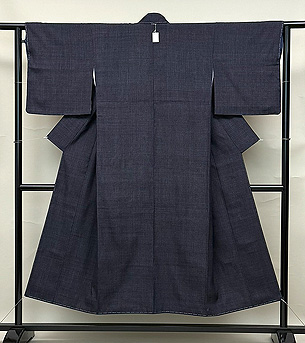 藍120亀甲の結城紬