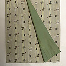 黄緑色の琉球柄の紬