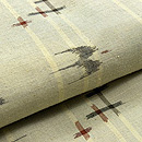 黄緑色の琉球柄の紬