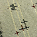 黄緑色の琉球柄の紬