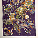 紫地貝桶に松桐の付下