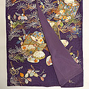 紫地貝桶に松桐の付下