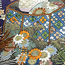 紫地貝桶に松桐の付下