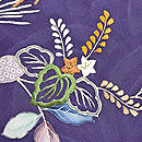 紫地貝桶に松桐の付下