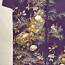 紫地貝桶に松桐の付下