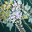 立涌に四季の花々の付下