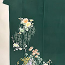 立涌に四季の花々の付下