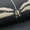 トンボ柄黒地お召し着物