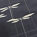 トンボ柄黒地お召し着物