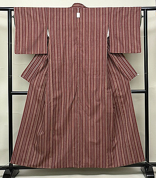 縞柄本場結城紬