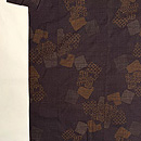焦茶色紙文様本場結城紬