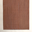 柿渋色と錆鼠色の縞本場結城紬